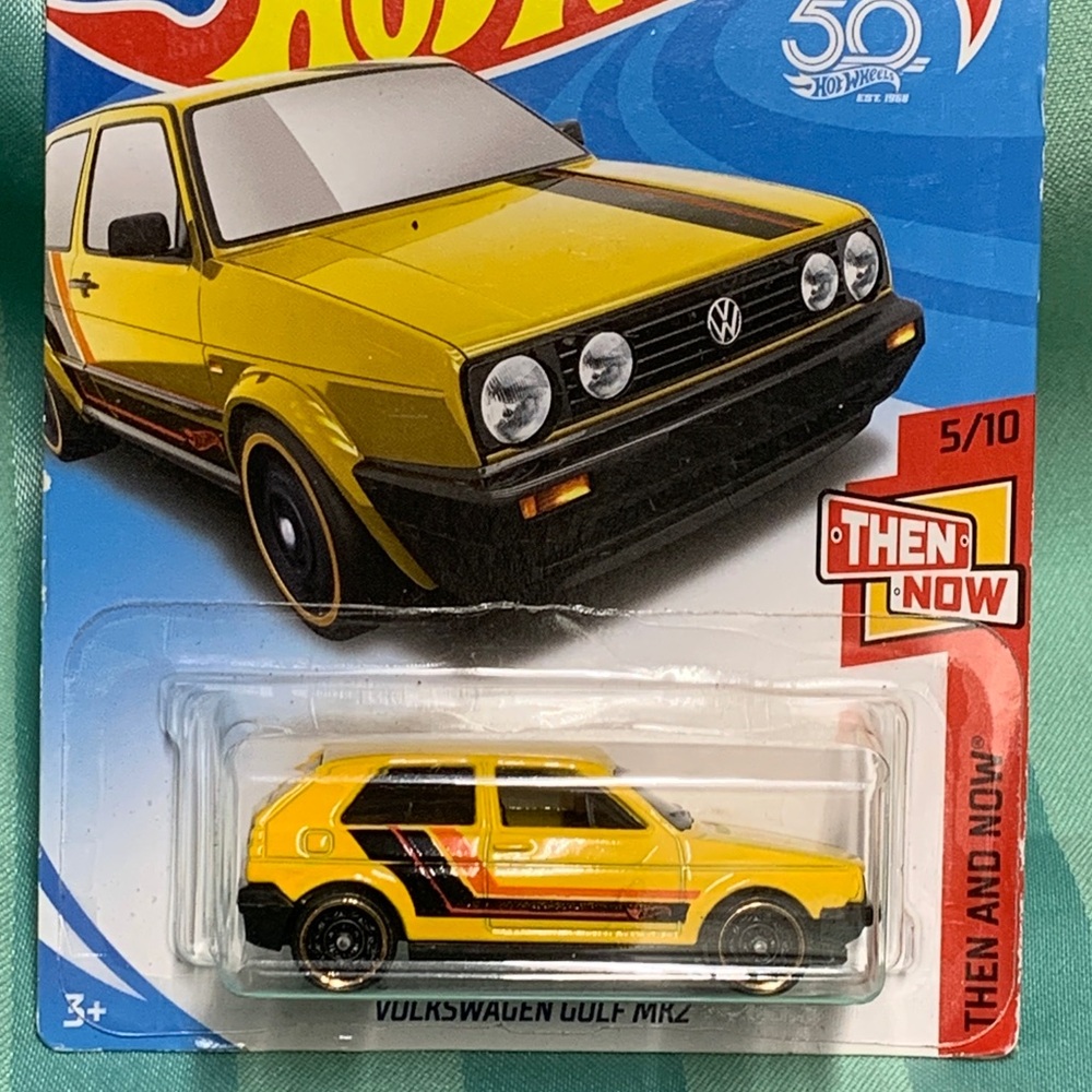 Volkswagen Golf MK2 Then and Now Yellow Toy Car